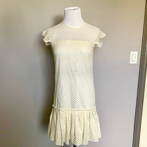 Romantic Vintage Sheer Net Wool Dress - Picture 3 of 10